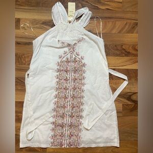 Aryeh Halter Dress Womens Size Large Embroidered Bohemian New With Tags